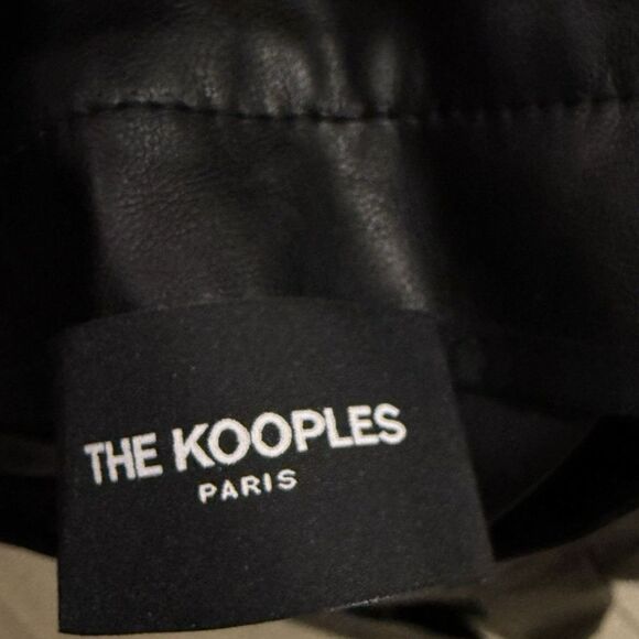 The Kooples Women's Black Ruffled High Faux Leather Mini Short Skirt Size 1 - Picture 4 of 11